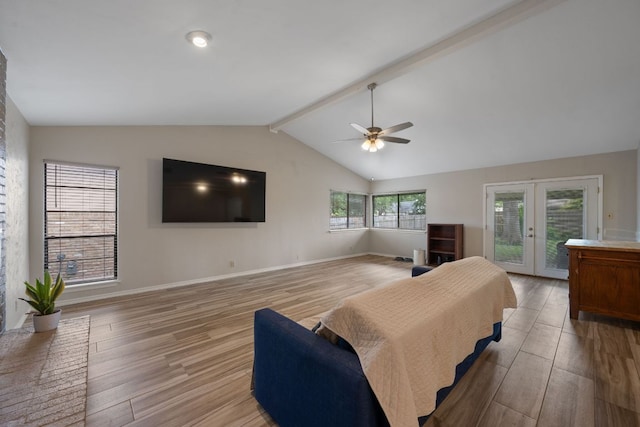 1300 Neans Dr, Austin, TX 78758 - bedroom with french doors, access to outside, and light wood finished floors