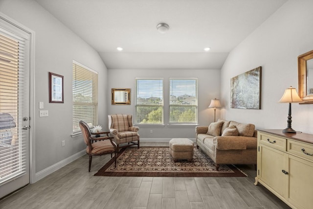 270 Baldovino Skwy, Lakeway, TX 78738 - sitting room with lofted ceiling, healthy amount of natural light, light wood-type flooring, and recessed lighting