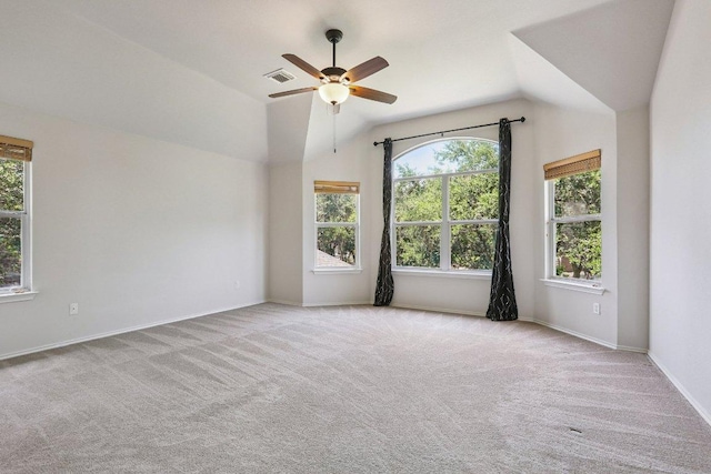 411 S Lynnwood Trl, Cedar Park, TX 78613 - carpeted spare room featuring plenty of natural light, ceiling fan, and vaulted ceiling