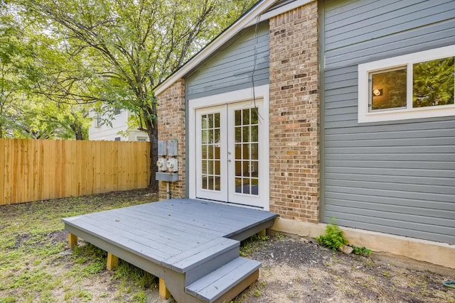 5808 Cherry Park, Austin, TX 78745 - wooden terrace with french doors