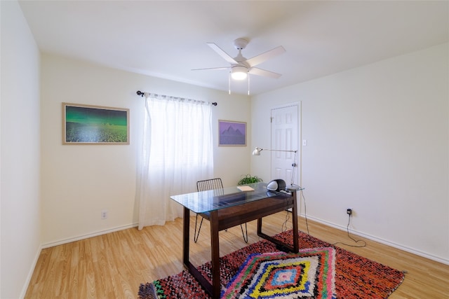 16704 Shipshaw River Cv, Leander, TX 78641 - office space featuring light wood-style floors and a ceiling fan