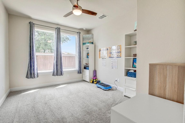 336 Gaida Loop, Georgetown, TX 78628 - recreation room featuring a ceiling fan and carpet floors