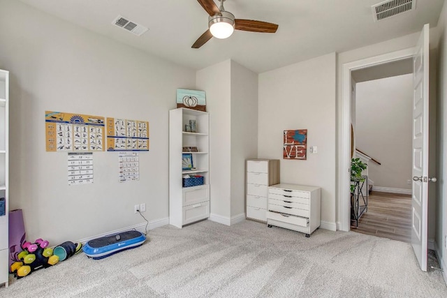 336 Gaida Loop, Georgetown, TX 78628 - bedroom featuring carpet floors and ceiling fan