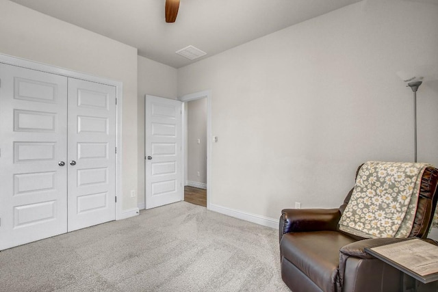 336 Gaida Loop, Georgetown, TX 78628 - living area featuring carpet flooring and ceiling fan