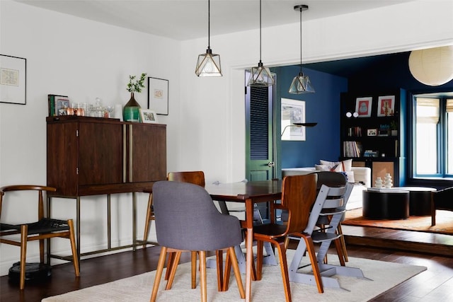 5710 Marilyn Dr, Austin, TX 78757 - dining room featuring dark wood-style flooring