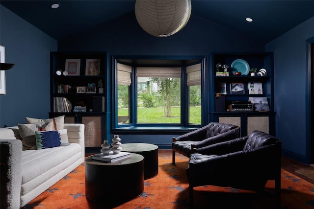5710 Marilyn Dr, Austin, TX 78757 - sitting room featuring lofted ceiling and recessed lighting