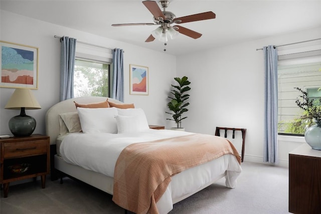 5710 Marilyn Dr, Austin, TX 78757 - bedroom featuring light carpet and a ceiling fan