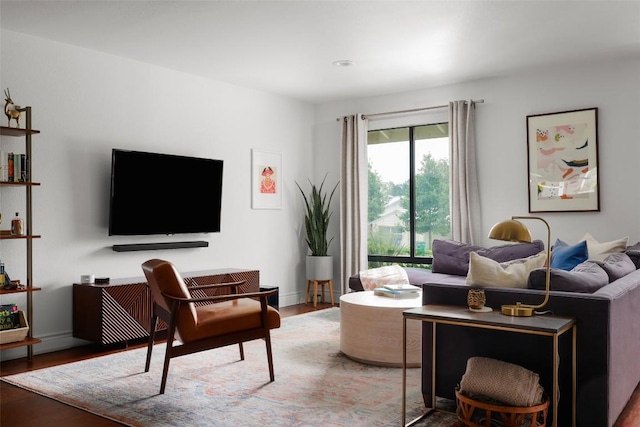 5710 Marilyn Dr, Austin, TX 78757 - living area featuring wood finished floors and recessed lighting