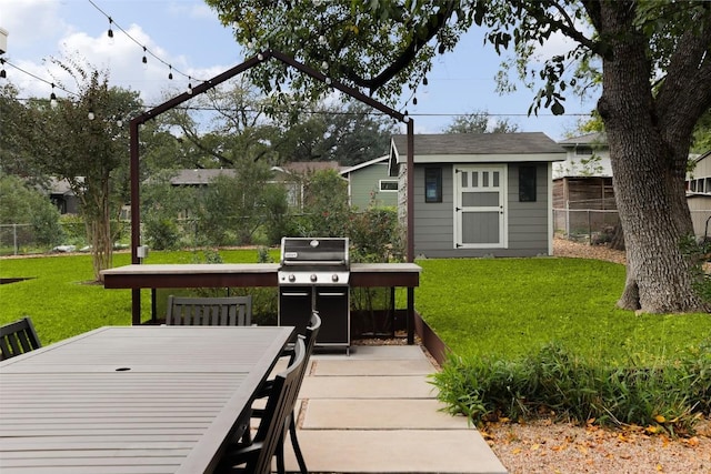 5710 Marilyn Dr, Austin, TX 78757 - deck featuring a storage unit, outdoor dining area, and a grill