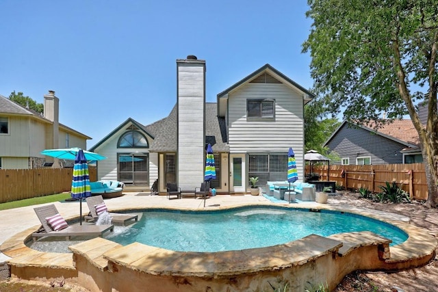 402 Oakcrest Dr, Cedar Park, TX 78613 - view of pool with a patio area, a fenced backyard, and an outdoor hangout area