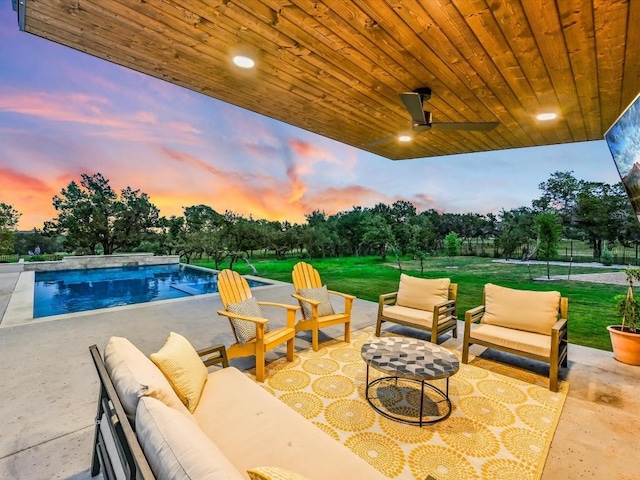 11901 Pier Ct, Austin, TX 78737 - view of patio with an outdoor living space and an outdoor pool