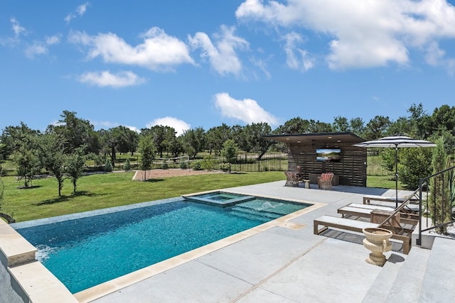 11901 Pier Ct, Austin, TX 78737 - view of swimming pool featuring a patio and a pool with connected hot tub