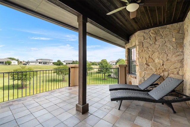 307 Goodnight Dr, Georgetown, TX 78628 - balcony featuring a ceiling fan
