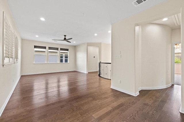 2708 Feathergrass Ct, Cedar Park, TX 78613 - empty room featuring a ceiling fan, wood finished floors, and recessed lighting