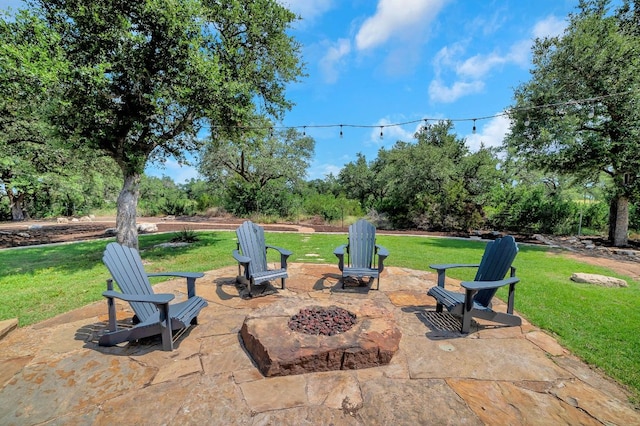 213 Woodland Hills Dr, Georgetown, TX 78633 - view of patio with a fire pit