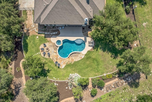 213 Woodland Hills Dr, Georgetown, TX 78633 - aerial view of property and surrounding area with a pool area
