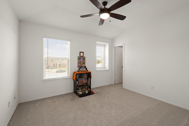 538 Thunder Valley Trl, Georgetown, TX 78626 - unfurnished room with ceiling fan, carpet, and lofted ceiling