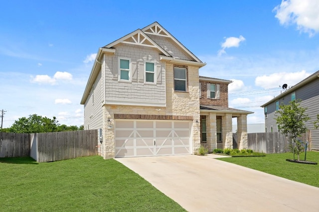 538 Thunder Valley Trl, Georgetown, TX 78626 - craftsman house featuring stone siding, driveway, and an attached garage