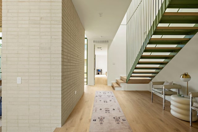 4506 Chiappero Trl, Austin, TX 78731 - hall with wood finished floors and stairway