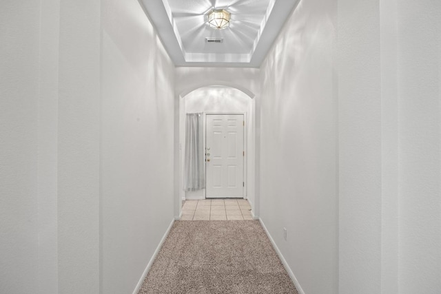 716 Bent Wood Pl, Round Rock, TX 78665 - corridor featuring light colored carpet and arched walkways