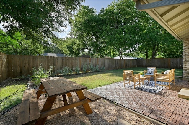 2508 Baxter Dr, Austin, TX 78745 - fenced backyard featuring a patio area