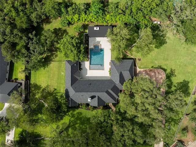 4105 Mcbrine Pl, Austin, TX 78746 - view from above of property featuring a pool area