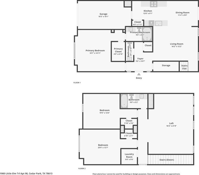 1900 Little Elm Trl Unit 98, Cedar Park, TX 78613 - view of home floor plan