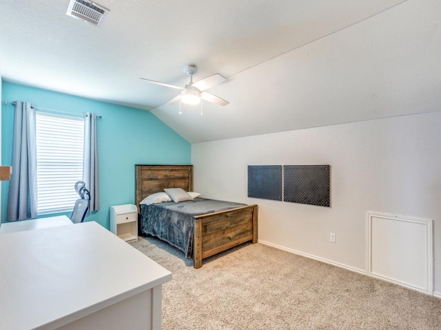 1329 Nokota Bnd, Georgetown, TX 78626 - bedroom featuring lofted ceiling, light carpet, and a ceiling fan