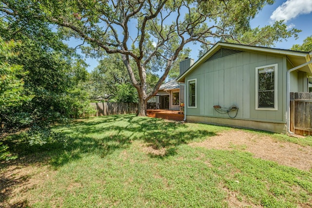 5808 Abilene Trl, Austin, TX 78749 - fenced backyard with a wooden deck