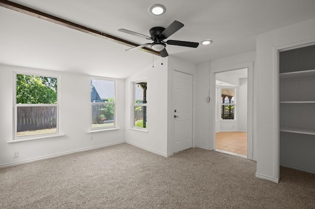 2109 Brandywine Ln, Austin, TX 78727 - unfurnished bedroom featuring carpet, lofted ceiling, recessed lighting, and ceiling fan