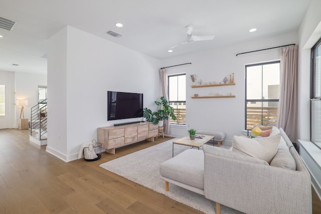 3108 Chennault St, Austin, TX 78723 - living room with wood finished floors and recessed lighting