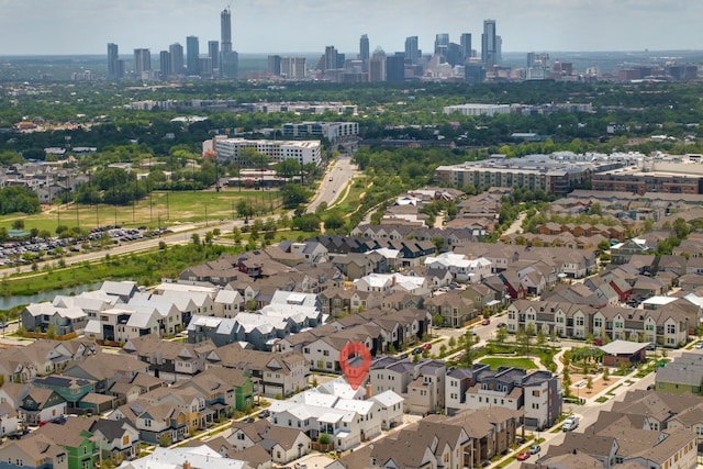 3108 Chennault St, Austin, TX 78723 - aerial view of property's location with city skyline