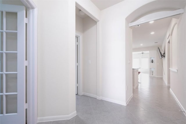 13903 Cantata Ln, Austin, TX 78660 - hall featuring tile patterned flooring and recessed lighting