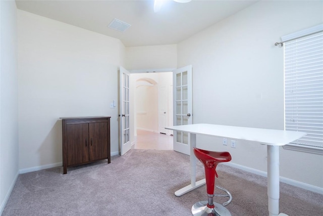 13903 Cantata Ln, Austin, TX 78660 - office area with french doors and carpet floors