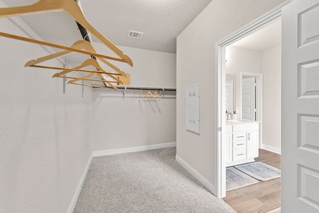 16941 Aventura Ave, Pflugerville, TX 78660 - walk in closet featuring wood finished floors