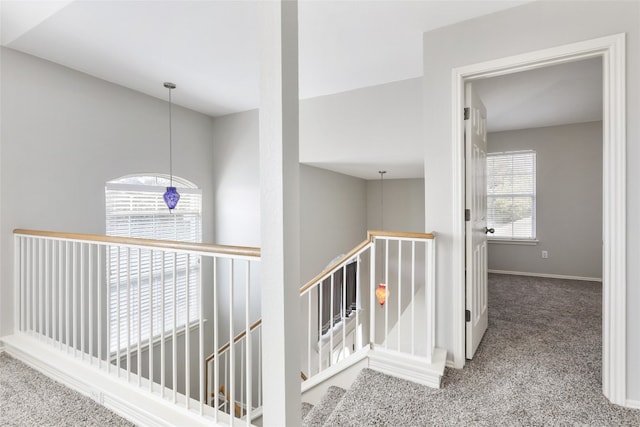 9405 Billingham Trl, Austin, TX 78717 - hall with carpet and an upstairs landing
