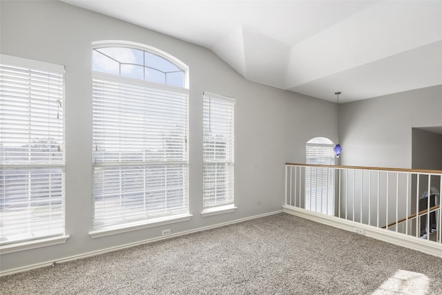 9405 Billingham Trl, Austin, TX 78717 - spare room featuring carpet flooring and vaulted ceiling
