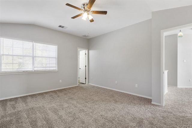9405 Billingham Trl, Austin, TX 78717 - unfurnished room with carpet floors, a ceiling fan, and lofted ceiling