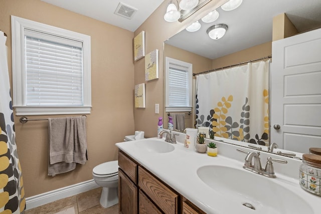 198 Sheridan Loop, Belton, TX 76513 - bathroom with double vanity, tile patterned floors, and a shower with curtain