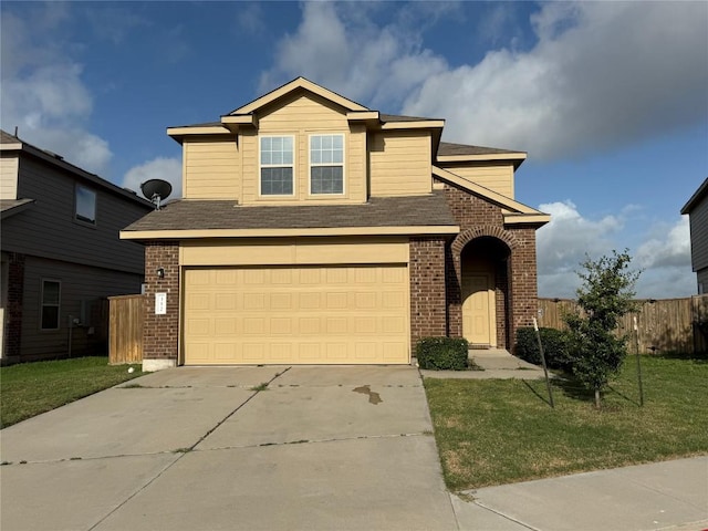 352 Circle Way Unit 37E, Jarrell, TX 76537 - traditional home with brick siding, driveway, a garage, and a shingled roof
