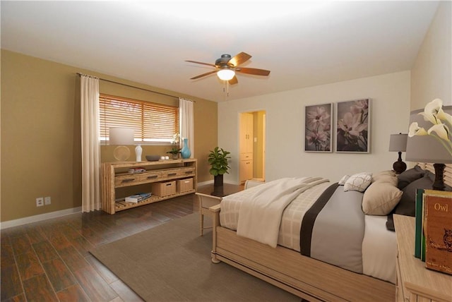 11724 Running Fox Trl, Austin, TX 78759 - bedroom with wood finished floors and ceiling fan