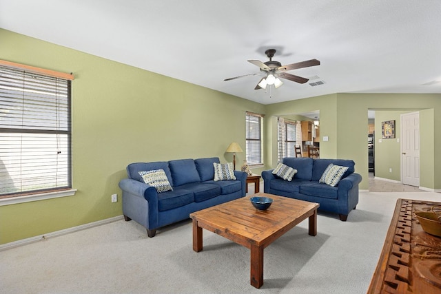 2127 Redwing Way, Round Rock, TX 78664 - living room featuring light carpet and ceiling fan