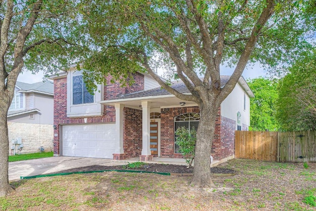 17714 Limpia Crk, Round Rock, TX 78664 - view of front of property with brick siding, driveway, and a garage