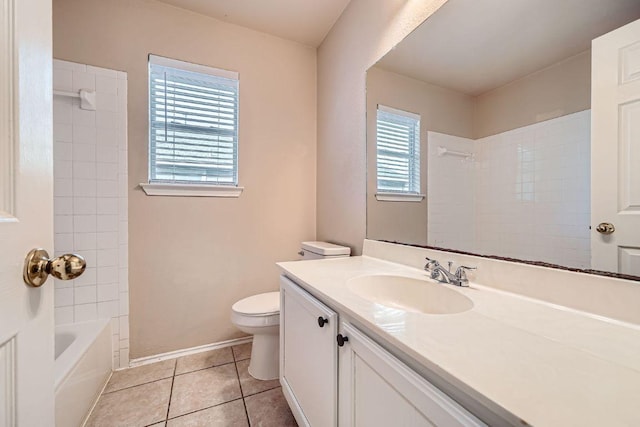 17714 Limpia Crk, Round Rock, TX 78664 - bathroom featuring vanity, tile patterned flooring, and shower / bathtub combination