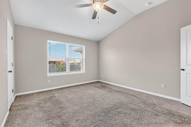 12301 Amber Lynn Path, Manor, TX 78653 - unfurnished room featuring vaulted ceiling, a smoke detector, carpet, and ceiling fan