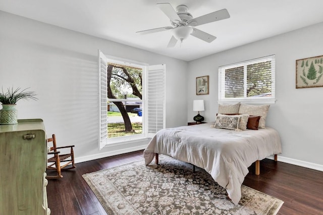 4001 Greystone Dr, Austin, TX 78731 - bedroom featuring wood finished floors and a ceiling fan