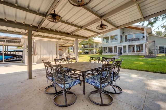 136 Web Isle Dr, Granite Shoals, TX 78654 - patio / terrace with outdoor dining space, a patio, and a lawn