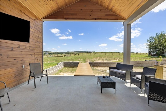 105 Mesa Grande Ct, Marble Falls, TX 78654 - view of patio / terrace featuring a view of countryside and outdoor lounge area
