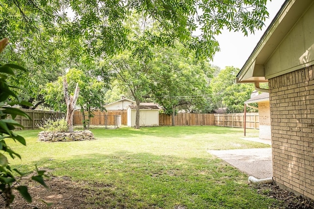 215 Edward Ln, Brenham, TX 77833 - fenced backyard with a storage unit