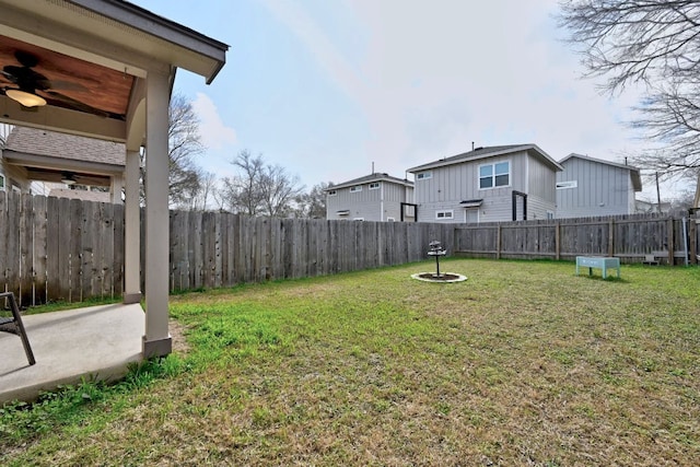 3303 Elija St Unit A & B, Austin, TX 78745 - fenced backyard featuring ceiling fan